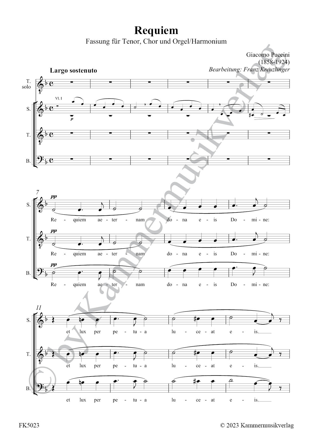 FK5023-Puccini-Requiem_Chor-Partitur_Orgel