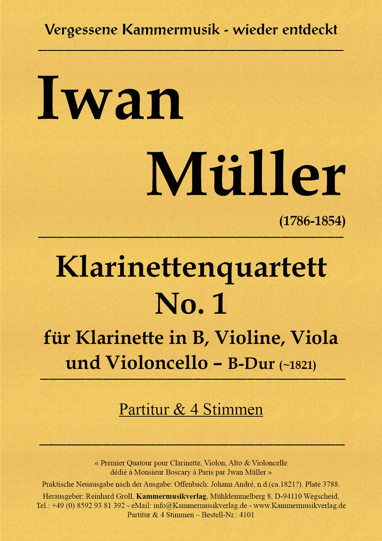 4101-M-uller_Iwan__Titelgrafik Müller Iwan - Clarinet Quartet No. 1, B flat major