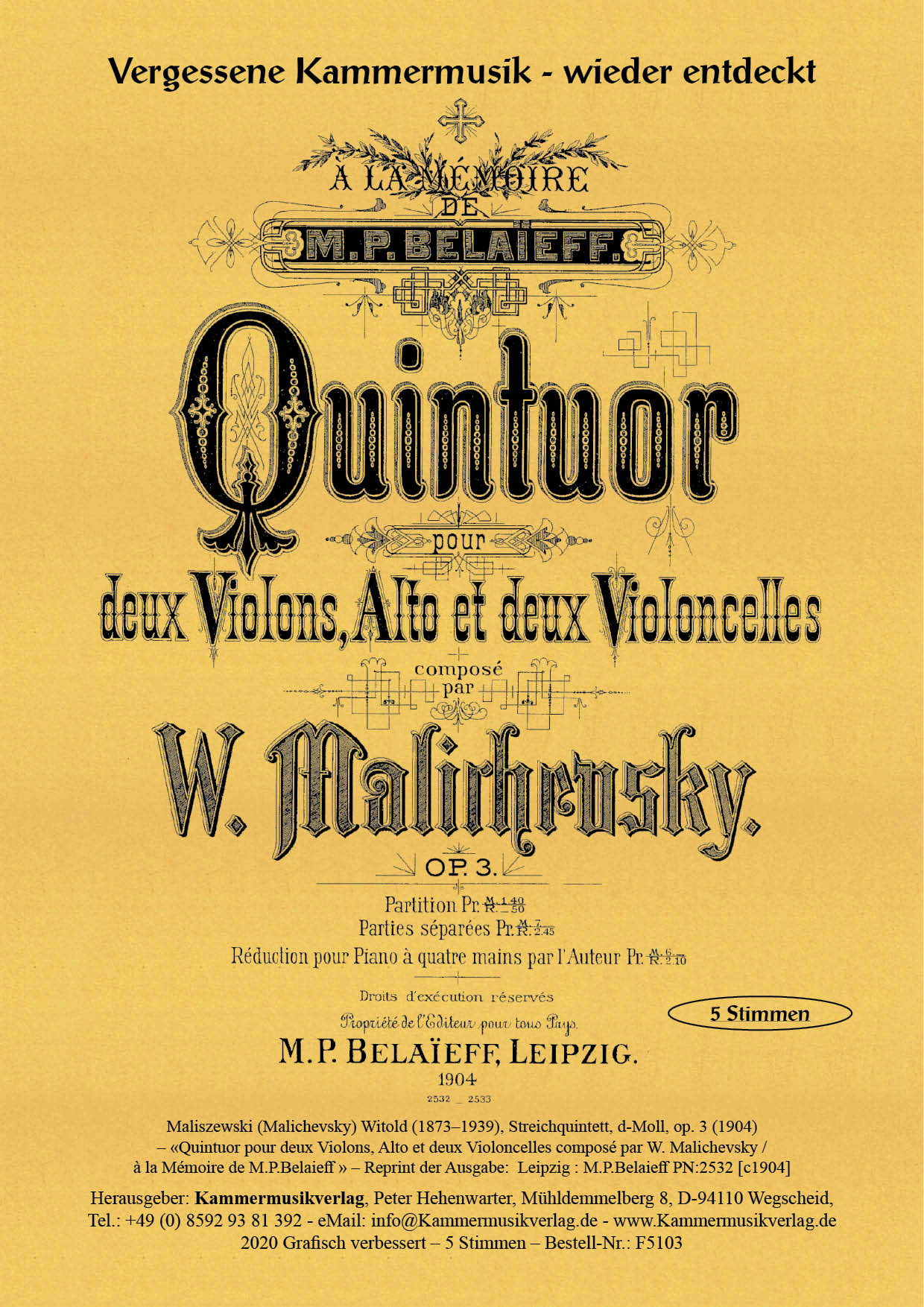 F5103-Maliszewski_op_3_Titelgrafik6Mv0oDd87d4Gi Maliszewski (Malichevsky), Witold, d-Moll, op. 3