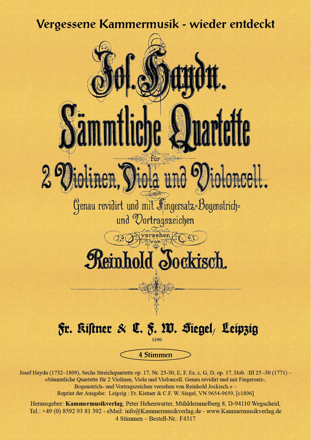 F4317-Haydn_Josef_op_17_Titelgrafik Haydn, Joseph - Six String Quartets op.17