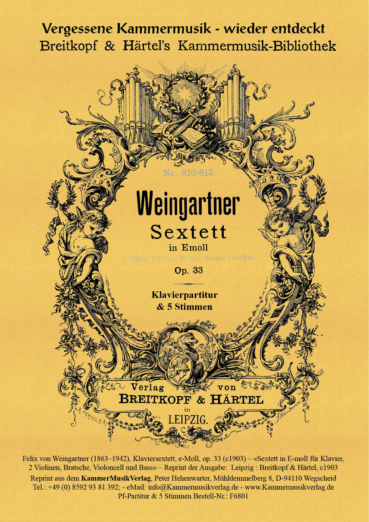 F6801-Weingartner_Titelgrafik Weingartner, Felix von – Klaviersextett, e-Moll, op. 33