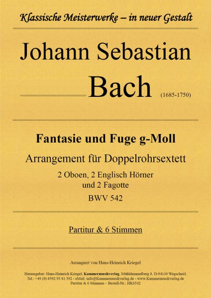 Bach, Johann Sebastian – Fantasie und Fuge g-Moll