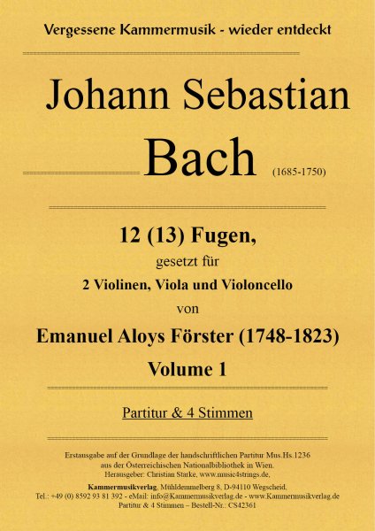 Bach, Johann Sebastian – 12 (13) Fugen Volume 1