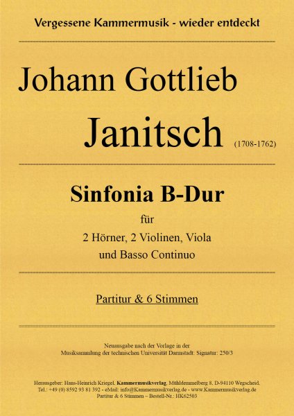 Janitsch, Johann Gottlieb – Sinfonia B-Dur