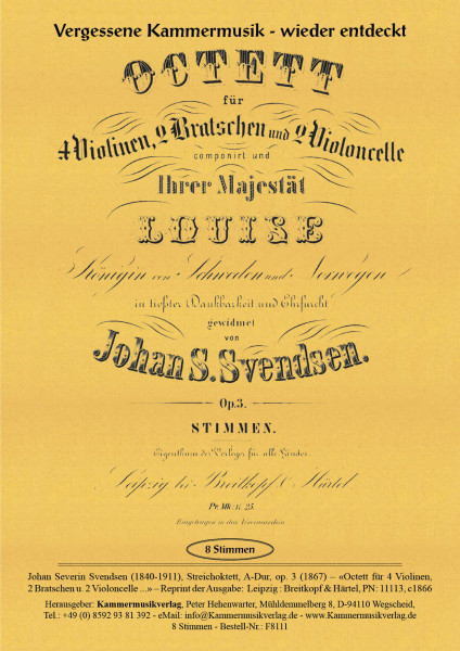 Svendsen, Johan Severin – Streichoktett, A-Dur, op. 3