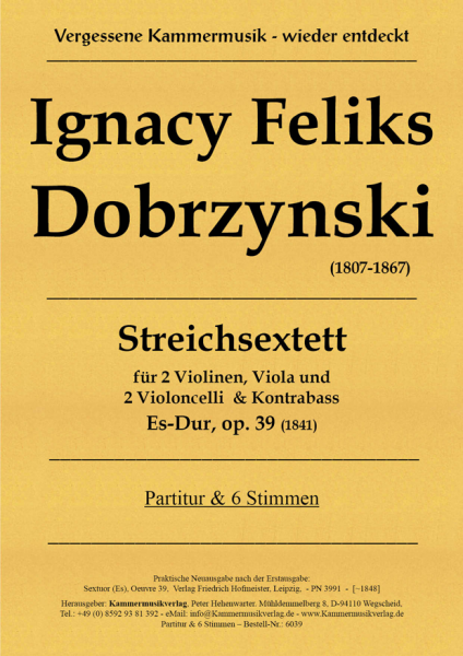 Dobrzynski, Feliks – Streichsextett, Es-Dur, op. 39
