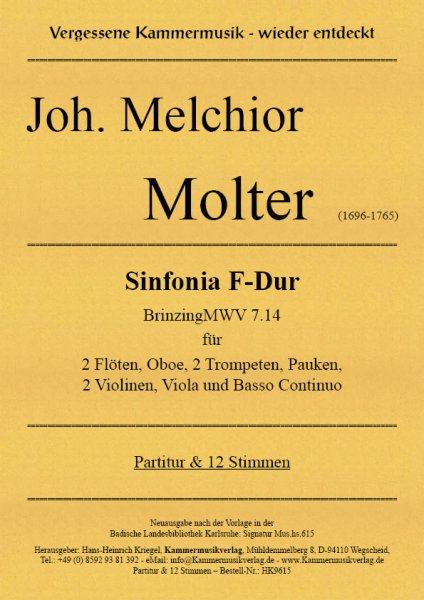 Molter, Joh. Melchior – Sinfonia F-Dur