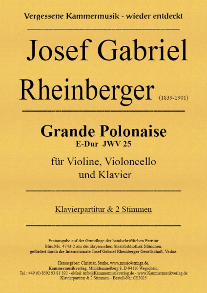 Rheinberger, Josef Gabriel – Grande Polonaise E-Dur JWV 25