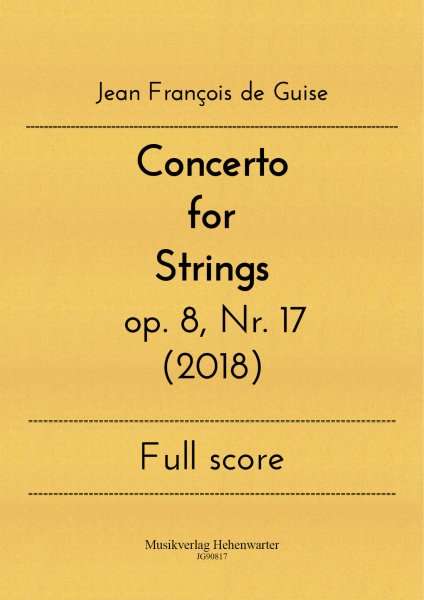 Guise, Jean François de – Concerto for Strings