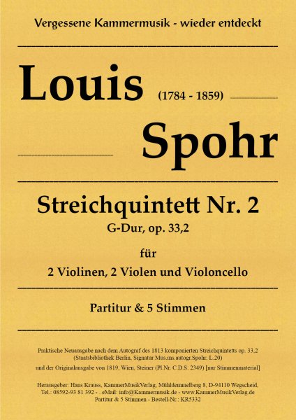 Spohr, Louis – Streichquintett Nr. 2