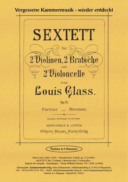 Glass, Louis – Streichsextett, d-Moll, op. 15