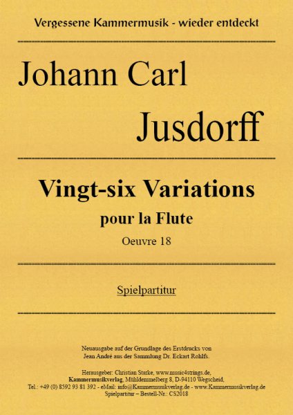 Jusdorff, Johann Carl – Vingt-six Variations pour la Flute