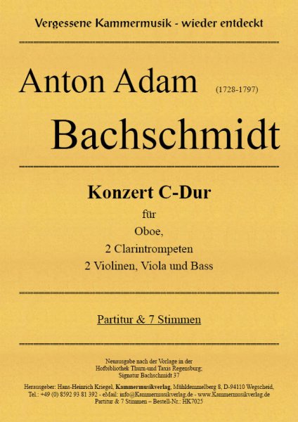 Bachschmidt, Anton Adam – Konzert C-Dur
