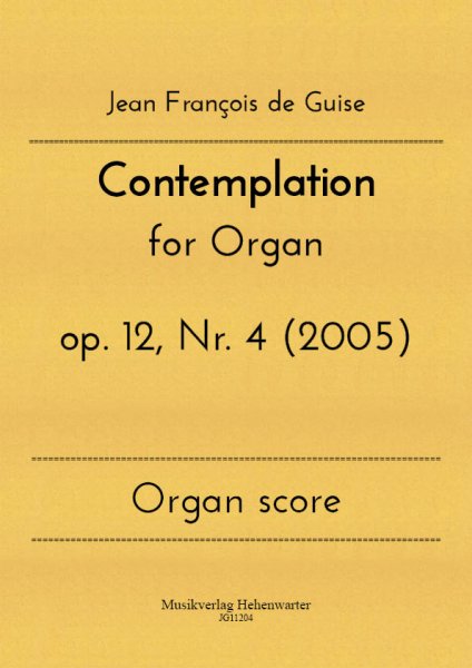 Guise, Jean François de – Contemplation for Organ