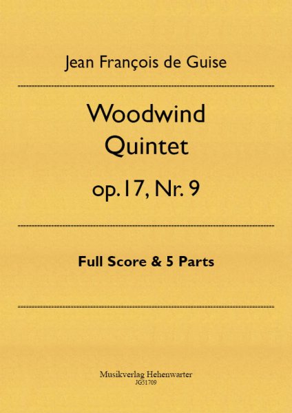 Guise, Jean François de – Woodwind Quintet op.17, Nr. 9
