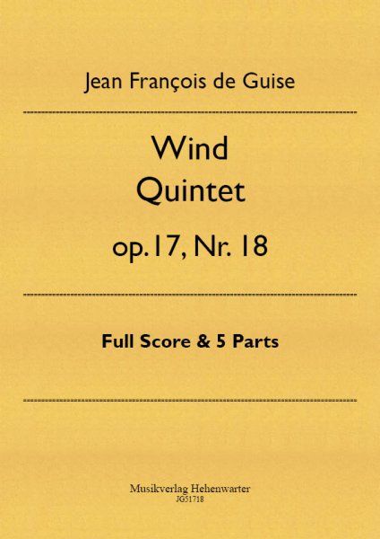 Guise, Jean François de – Wind Quintet op.17, Nr. 18