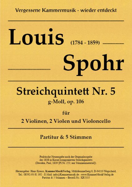 Spohr, Louis - String Quintet No. 5