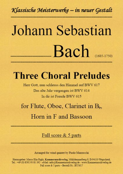 Bach, Johann Sebastian – Three Choral Preludes