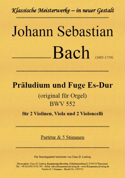 Bach, Johann Sebastian – Präludium und Fuge Es-Dur