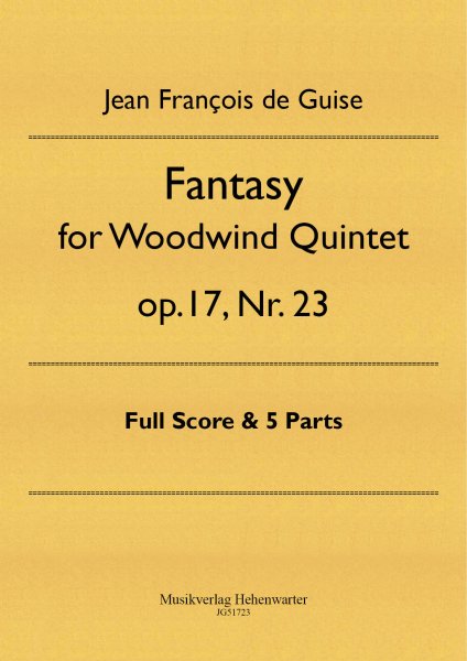 Guise, Jean François de – Fantasy for Woodwind Quintet op.17, Nr. 23