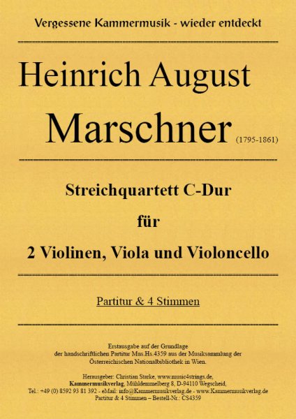 Marschner, Heinrich August – Streichquartett C-Dur