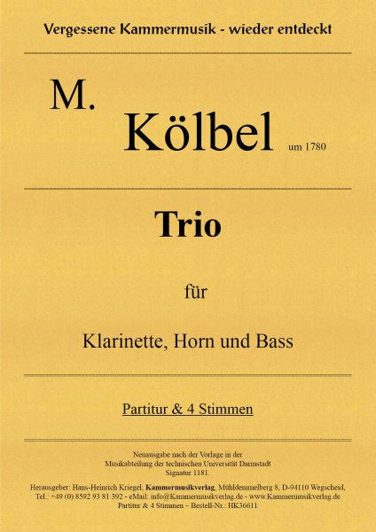 Kölbel, M. – Trio für Klarinette, Horn und Bass