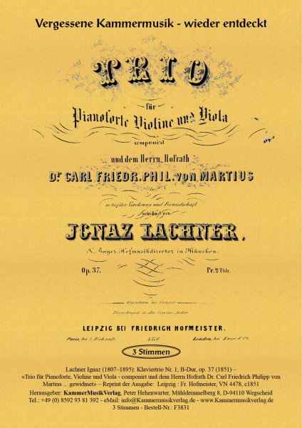 Lachner, Ignaz – Klaviertrio Nr. 1, B-Dur, op. 37