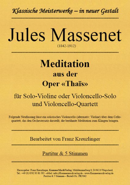 Massenet, Jules – Meditation aus der Oper Thaïs