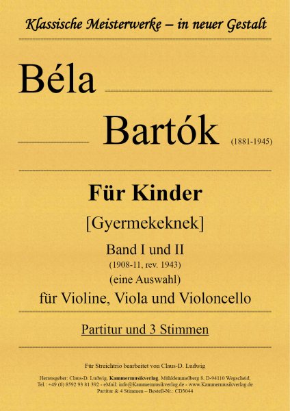 Bartók, Béla – Für Kinder [Gyermekeknek] Band I und II
