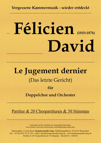 David, Félicien – Le Jugement dernier (Das letzte Gericht)