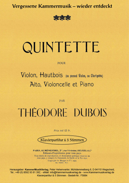 Dubois, Théodore – Klavierquintett, F-Dur